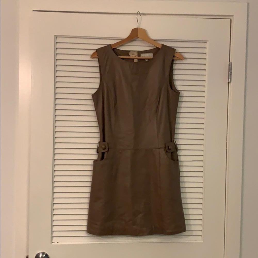Grey 100% Leather dress